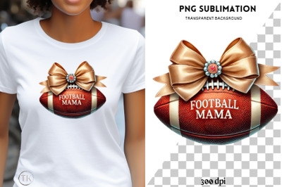 Football Mama Bow PNG, Game Day Vibes, Preppy Coquette Football, Footb