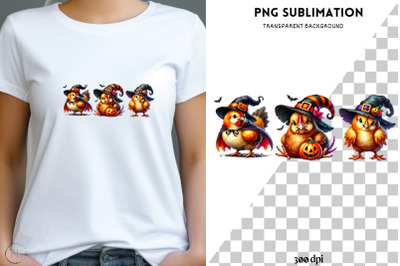 Halloween Chickens PNG for Shirt, Cute &amp; Funny Chicken Sublimation Gra