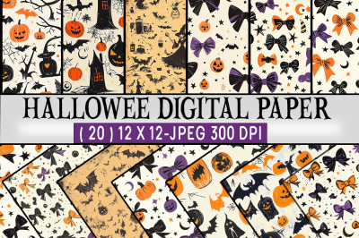 Halloween Vintage Digital Paper Bundle