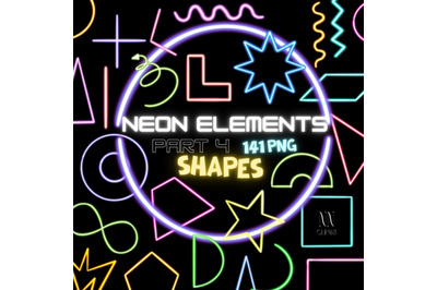 Neon Clip Art Bundle - Circle&2C; Rectangle&2C; Ellipse&2C; Triangle Elements