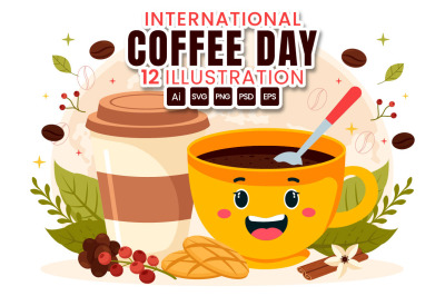 12 International Coffee Day Illustration