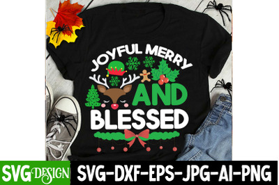 Joyful Merry And Blessed t-shirt design christmas t-Shirt design&2C;chris