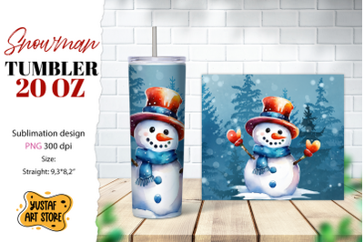 Snowman tumbler wrap. Christmas tumbler sublimation.