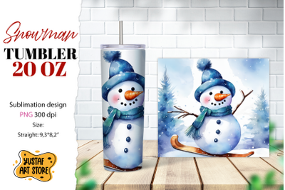 Snowman tumbler wrap. Christmas tumbler sublimation.