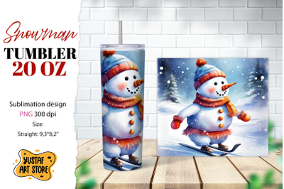 Snowman tumbler wrap. Christmas tumbler sublimation.