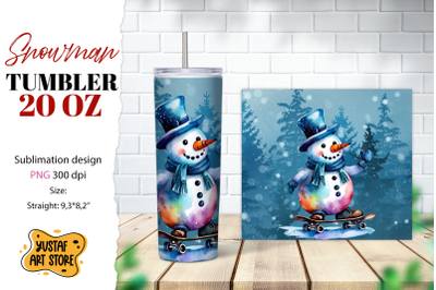 Snowman tumbler wrap. Christmas tumbler sublimation.