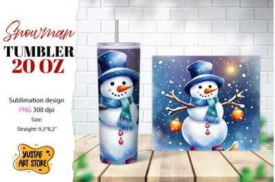 Snowman tumbler wrap. Christmas tumbler sublimation.