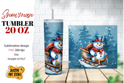 Snowman tumbler wrap. Christmas tumbler sublimation.