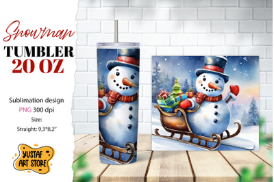 Snowman tumbler wrap. Christmas tumbler sublimation.