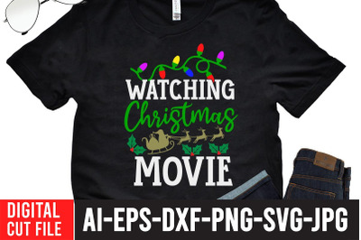 Watching Christmas Movie t-shirt design christmas t-Shirt design,chris