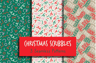 Christmas Scribbles Seamless Patterns