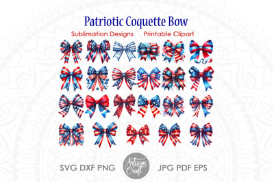 Patriotic Coquette Bows | Red White Blue Bow