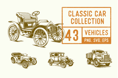 43 Classic Car Vector Collection