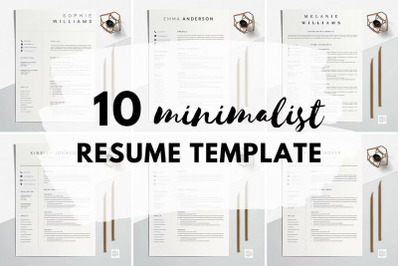 10 Minimalist Resume Template Bundle