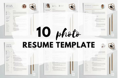 10 Resume with Photo Template Bundle