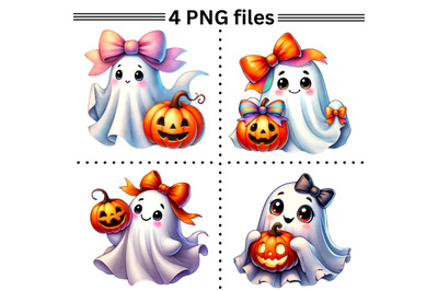 Trending Halloween PNG Pack, Coquette Ghosts &amp; Stylish Pumpkin Designs