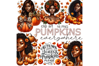 Autumn Delight Bundle, Pumpkin Clipart &amp; Cozy Quotes, Fall Vibes Pack,