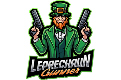 Leprechaun gunner esport mascot logo design