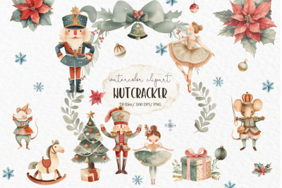 Watercolor nutcracker clipart