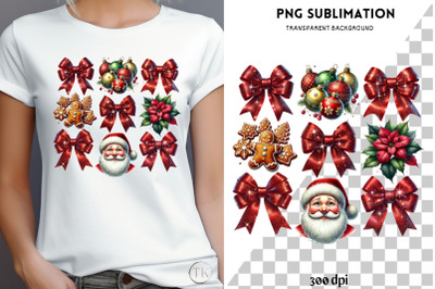 Coquette Christmas Sublimation Design, Santa Claus PNG Digital File, F