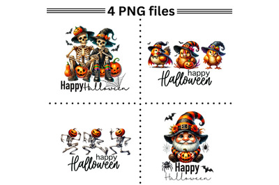 Spooky Halloween PNG Collection for Instant Download Designs&3A; Skeleton