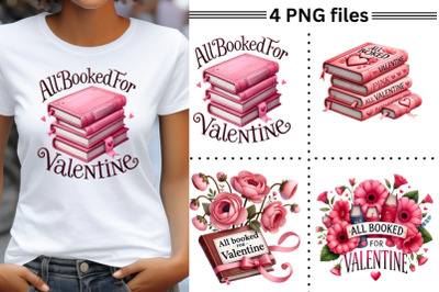 All Booked for Valentine Png, Retro Valentine Sublimation Design, Libr