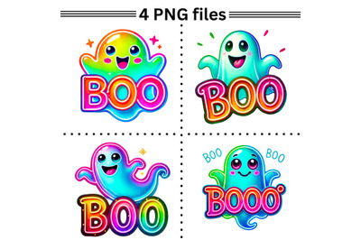 Neon Halloween Ghost PNG, Coquette Ghost for Trendy Halloween Designs,