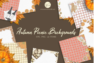 Autumn Picnic Background Set