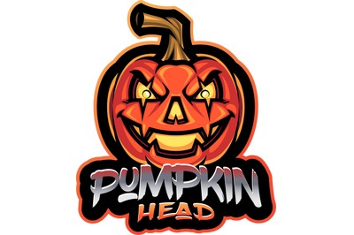 Pumpkin head esport mascot logo design