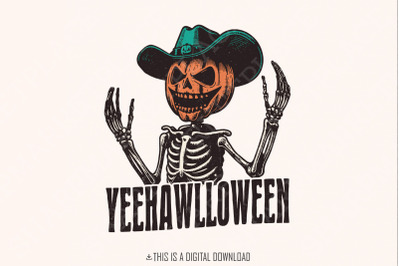 Yeehawlloween Western PNG, Trendy Western Designs, Spooky Season PNG,