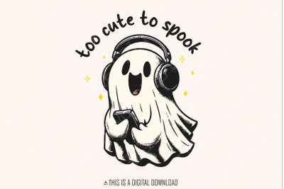 Too Cute to Spook PNG, Cute Ghosts, Halloween Ghost Png, Halloween PNG