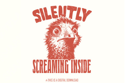 Silently Screaming Inside PNG, Trendy png, Snarky Animal Meme, Anxiety