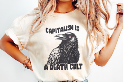 Capitalism is a Death Cult PNG, Crow Digital Download, Printable Graph