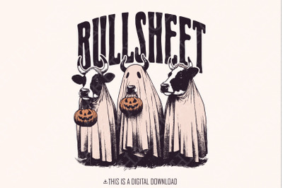 Bullsheet Png, Halloween Png, Cow Png, Ghost Cow Png, Spooky Png, Subl