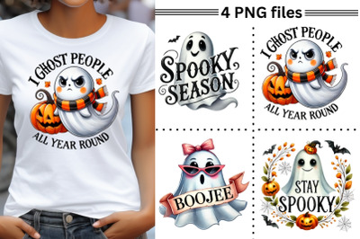 Halloween Quotes &amp; Cute Ghost Designs, Spooky Season, Stay Spooky, Boo