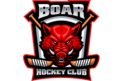 Boar head hockey esport mascot logo design