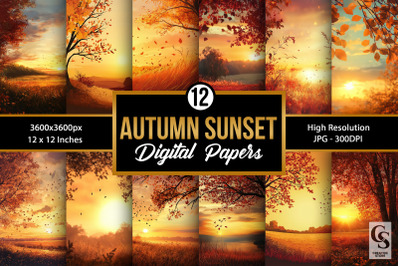 Fall Autumn Sunset Backgrounds