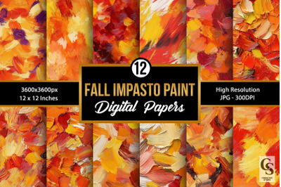 Fall Impasto Brushstrokes Seamless Patterns