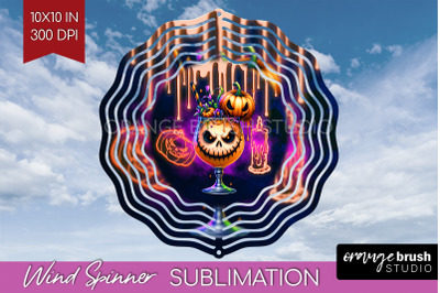 Neon Halloween Wind Spinner PNG - Cocktail Wine Sublimation