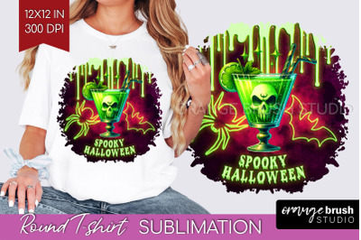 Neon Halloween T Shirt Background - Cocktail Round PNG