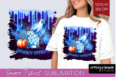 Neon Halloween Cocktail Sublimation Square Tshirt Background