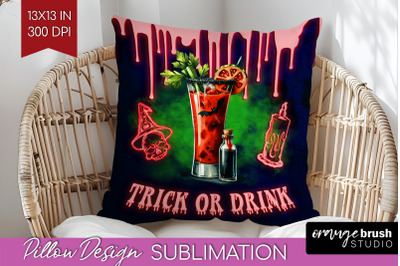 Neon Halloween Pillow Sublimation, Cocktail Pillow Cover PNG