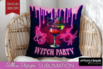 Neon Halloween Pillow Sublimation, Cocktail Pillow Cover PNG