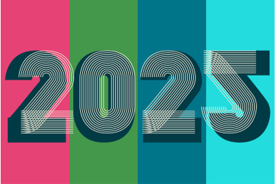 Retro 2025 abstract background vector illustration. Trendy graphic des