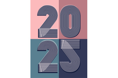 Retro 2025 abstract background vector illustration. Trendy graphic des