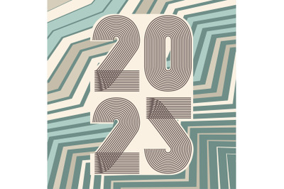 Retro 2025 abstract background vector illustration. Trendy graphic des