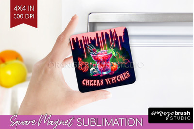 Neon Halloween Magnet Sublimation - Cocktail Magnet PNG