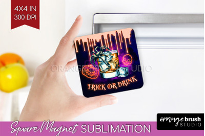 Neon Halloween Magnet Sublimation - Cocktail Magnet PNG