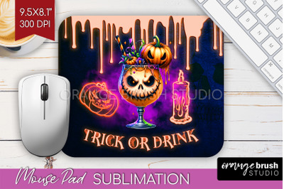 Neon Halloween Mouse Pad Sublimation - Cocktail Mousepad PNG