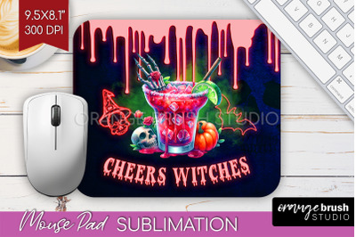 Neon Halloween Mouse Pad Sublimation - Cocktail Mousepad PNG